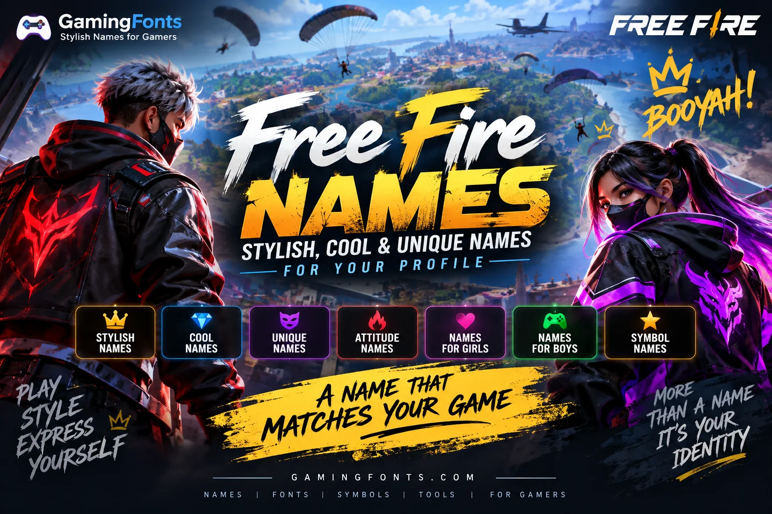 Free Fire stylish, cool and unique name ideas